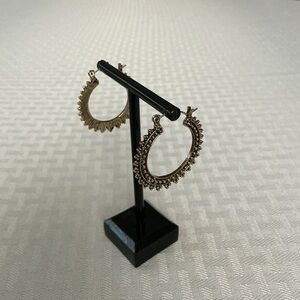 Hoop Antique Gold Tone Earrings